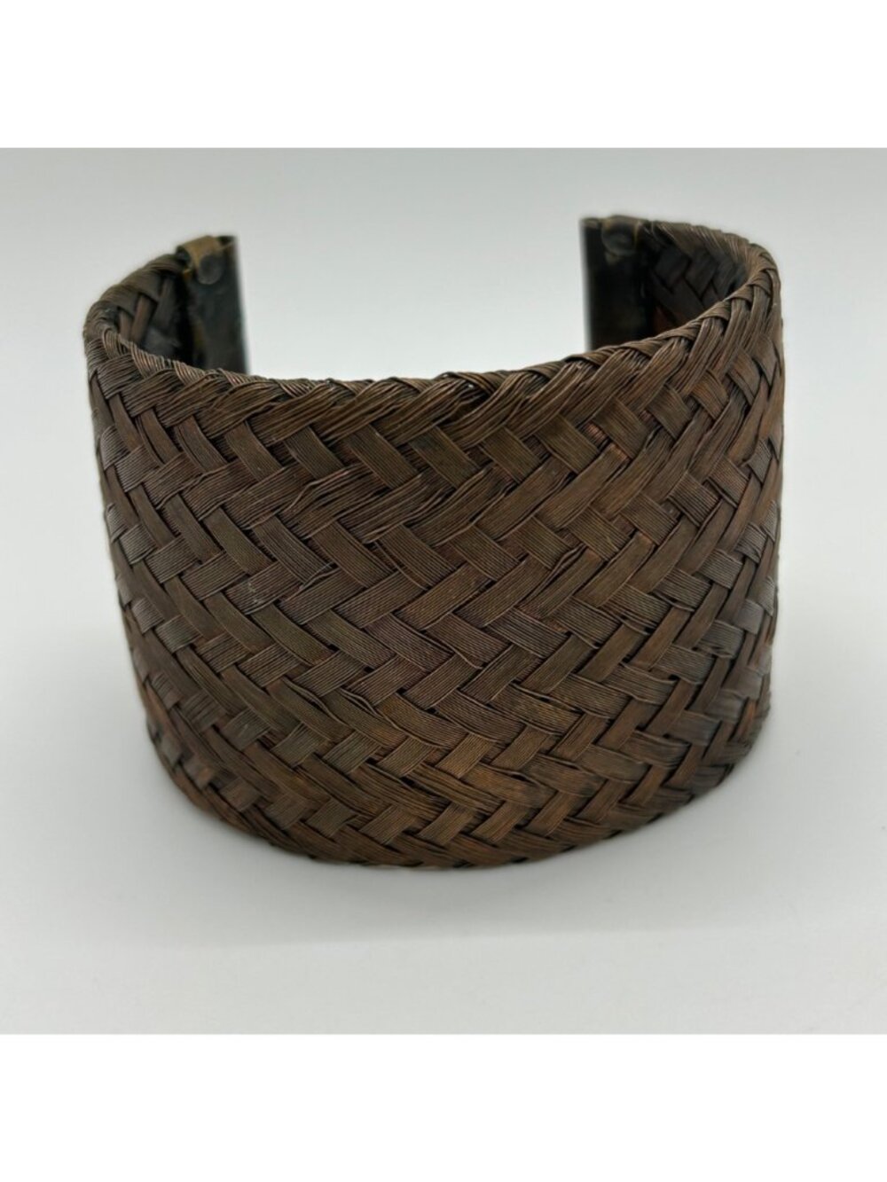 Sarah Cavender Metalworks Woven Copper-tone Cuff Bracelet Wide Design Handmade - Picture 2 of 11